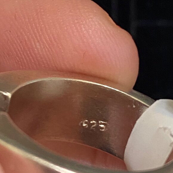 Ring Size 6.5 Red Glass Sterling Silver 925 Women Stone - Picture 7 of 7